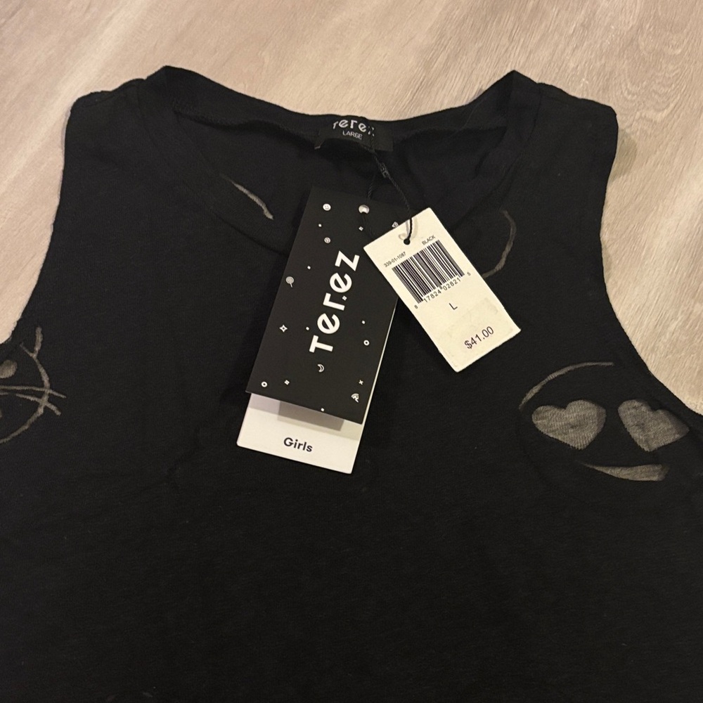 Terez Black Graphic Muscle Tee